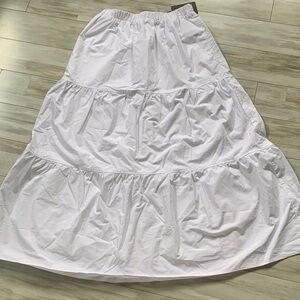 White Tiered Maxi Skirt - Women's Lightweight Summer Skirt